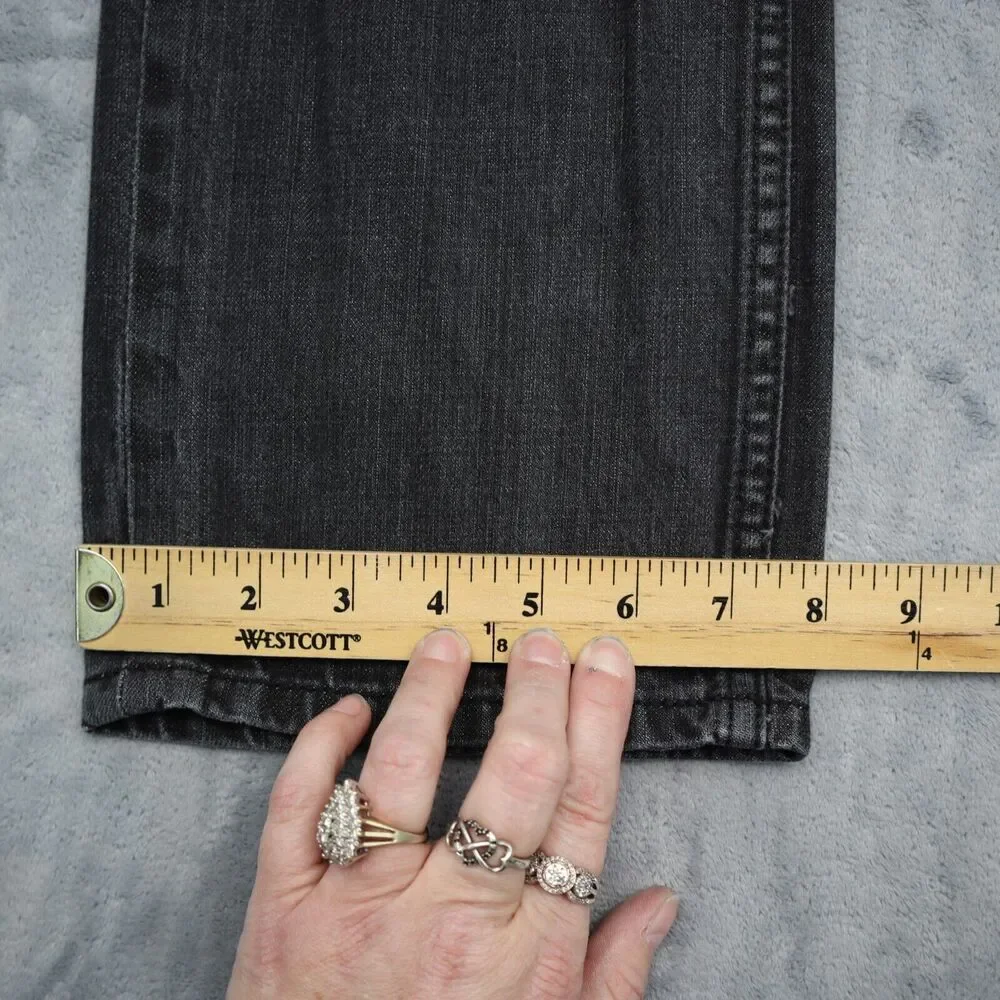 Perry Ellis Jeans Mens 34 Black Straight Mid Rise Cotton Pocket Zip Denim Pants